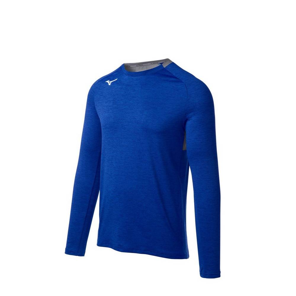 Camisas Mizuno Alpha Long Sleeve Para Hombre Azul Rey 1564273-FO